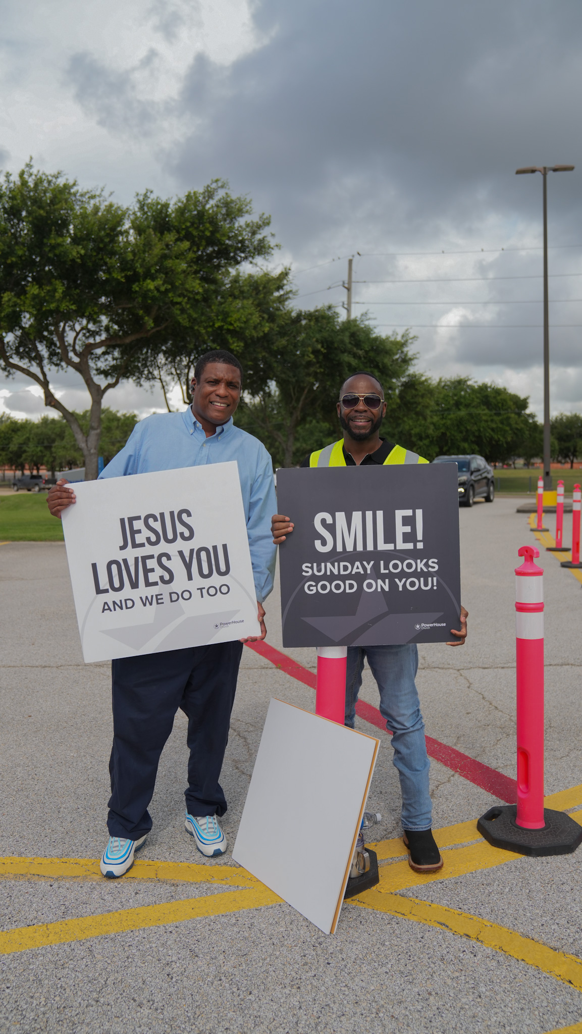 Parking lot team welcoming guests